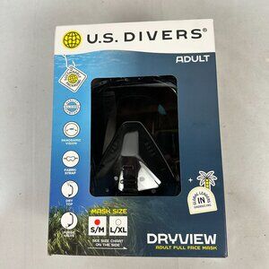 U.S. Divers Dryview Adult Full Face Snorkel Mask S/M Black With Panoramic Lens